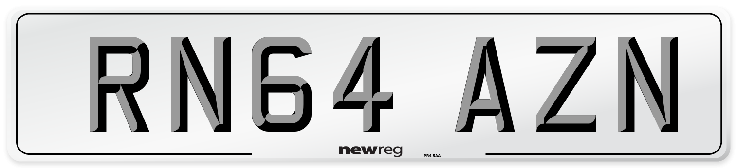 RN64 AZN Number Plate from New Reg